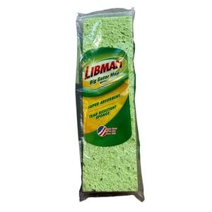 NEW Libman Big Gator Mop Refill Super Absorbent Tear Resistant Sponge Green Home